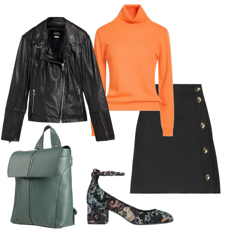Outfit donna - Urban girl. Stile Urban per Tutti i giorni. Abbinamento con décolleté, maglieria, minigonne, zaini, giacche.