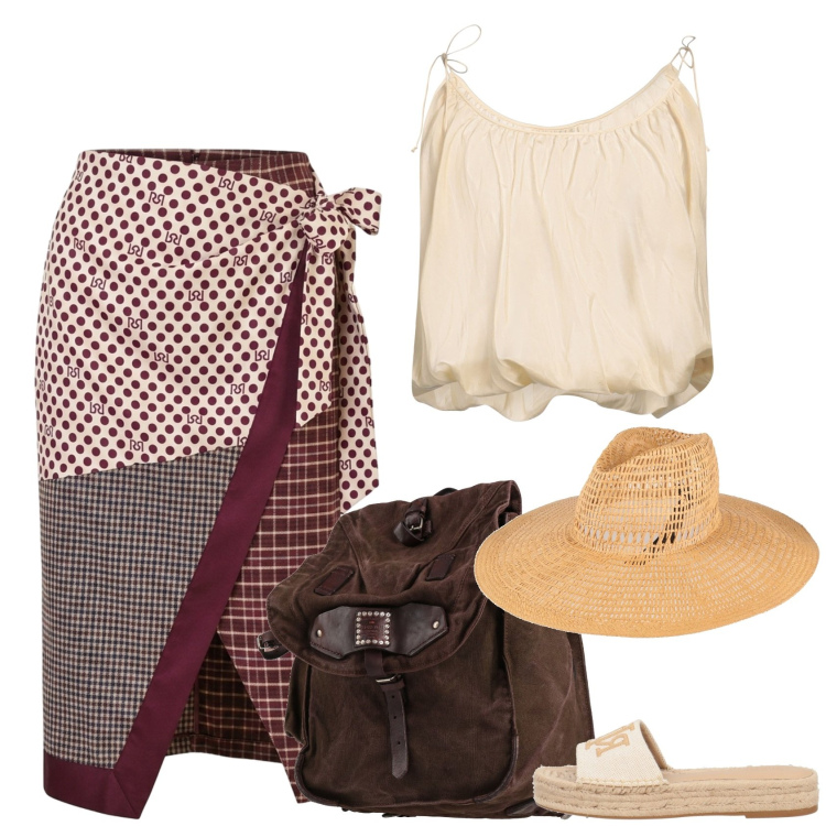 Outfit donna - La gonna pareo. Stile Boho per Tutti i giorni. Abbinamento con espadrillas, zaini, cappelli, top, gonne longuette.