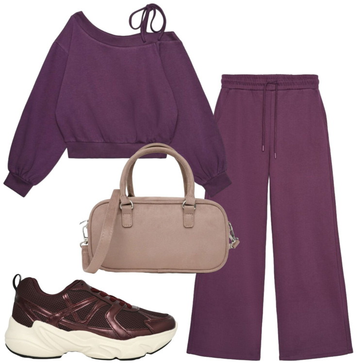 Outfit donna - Terranova. Stile Casual per Tutti i giorni. Abbinamento con pantaloni, sneakers, borse a tracolla, felpe.