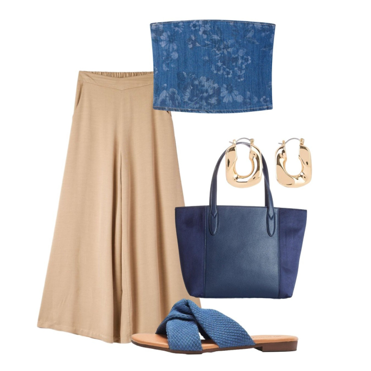 Outfit donna - Agosto, non ci sono per nessuno! - @vale. Stile Bon Ton per Tutti i giorni. Abbinamento con ciabatte, orecchini, shopping bag, top, pantaloni.
