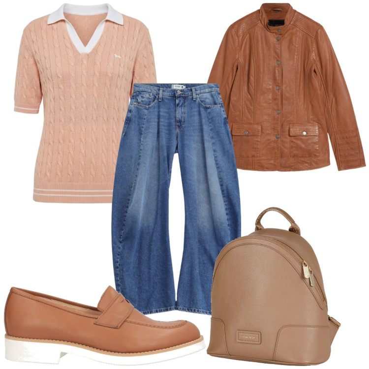 Outfit donna - Total look #2454198. Stile Casual per Tutti i giorni. Abbinamento con zaini, mocassini, giacche, polo, jeans.