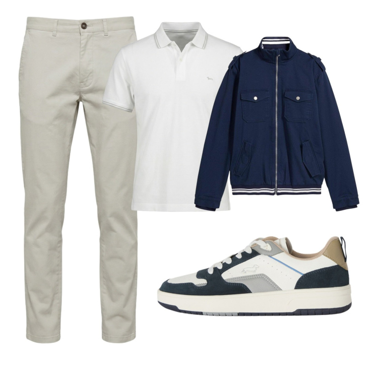 Outfit uomo - Ritorno a settembre. Stile Casual per Tutti i giorni. Abbinamento con giacche, polo, pantaloni, sneakers.