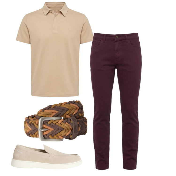 Outfit uomo - Total look #2454326. Stile Casual per Tutti i giorni. Abbinamento con scarpe stringate, polo, pantaloni, cinture.