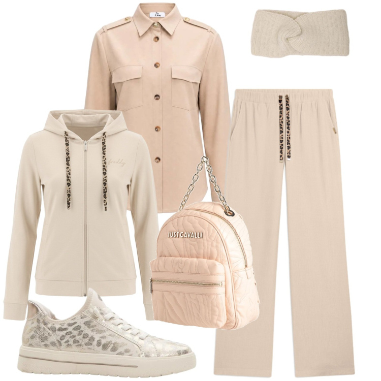 Outfit donna - Montagna. Stile Casual per Tutti i giorni. Abbinamento con zaini, sneakers, camicie, accessori per capelli, pantaloni, felpe con cappuccio.