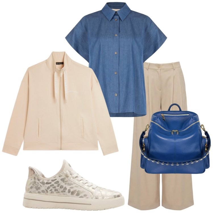 Outfit donna - Fuga in montagna. Stile Casual chic per Tutti i giorni. Abbinamento con sneakers, pantaloni, camicie a manica corta, felpe, zaini.