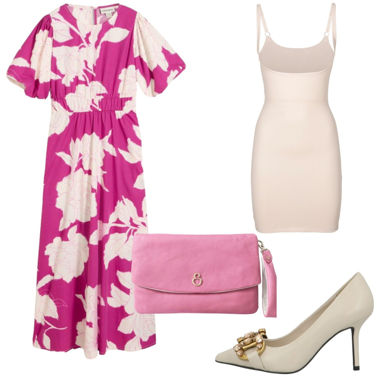 Outfit donna - Total look #2454469. Stile Bon Ton per Cerimonia. Abbinamento con décolleté, vestiti lunghi, sottovesti, pochette.