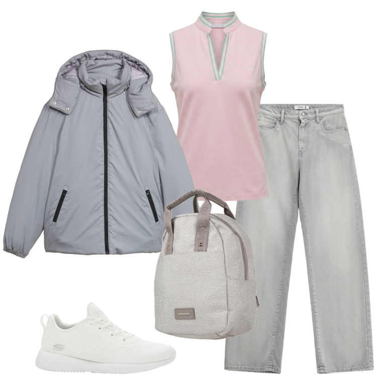 Outfit donna - Total look #2454475. Stile Casual per Tutti i giorni. Abbinamento con zaini, sneakers, blazer, jeans, polo.