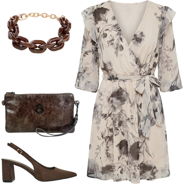 Outfit donna - Total look #2454496. Stile Chic per Ufficio. Abbinamento con braccialetti, décolleté, vestiti corti, pochette.