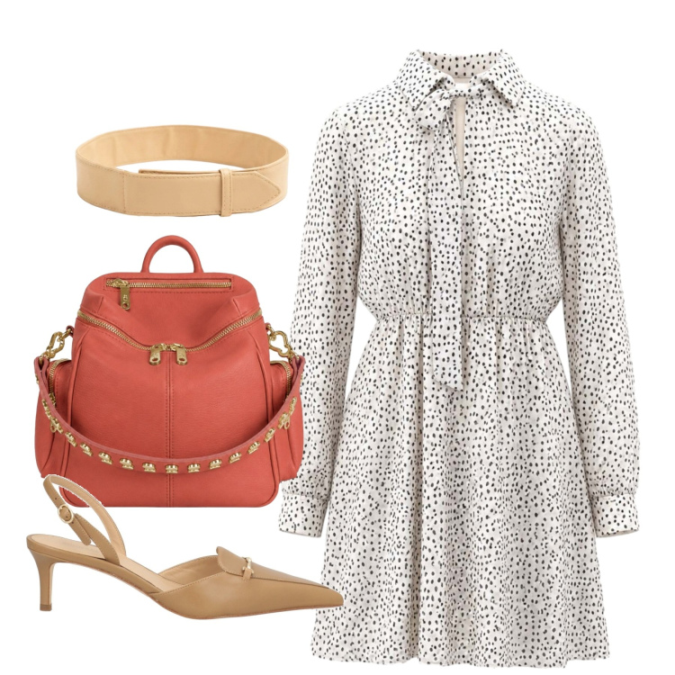 Outfit donna - Chemisier. Stile Bon Ton per Ufficio. Abbinamento con décolleté, vestiti corti, zaini, cinture.