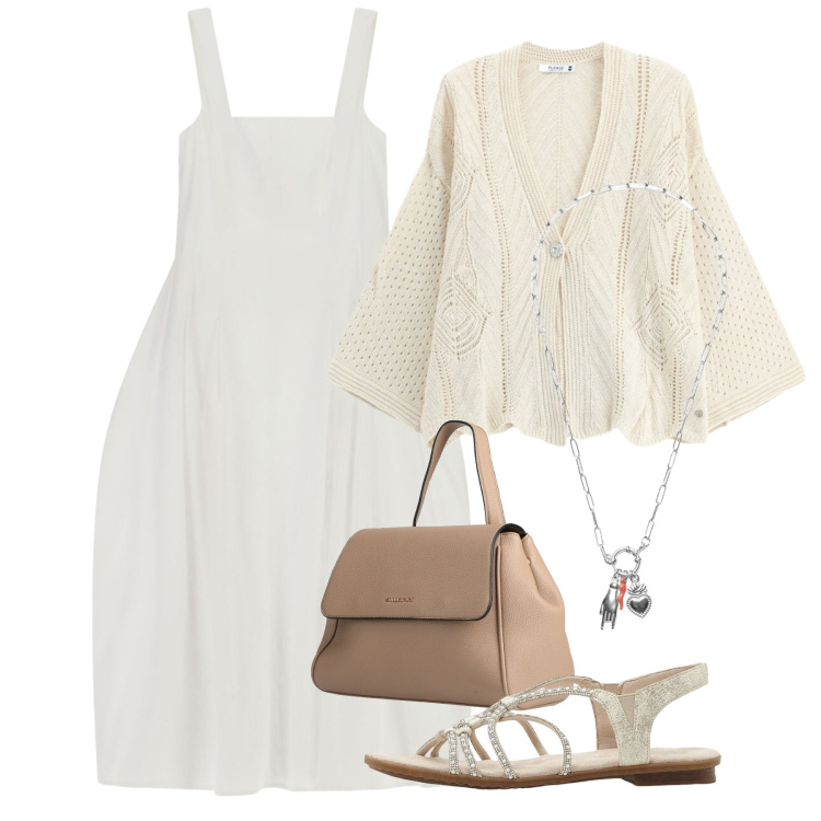 Outfit donna - Naturale in vacanza - Focus Donna Curvy. Stile Bon Ton per Tutti i giorni. Abbinamento con zaini, sandali, vestiti midi/longuette, cardigans, ciondoli.