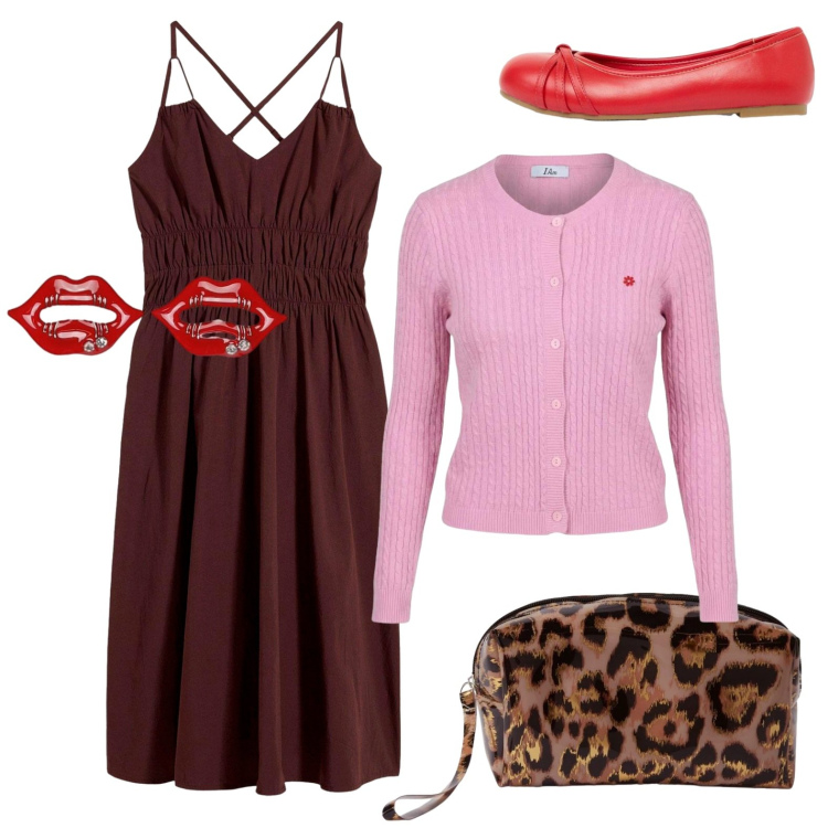 Outfit donna - Baci baci. Stile Bon Ton per Tutti i giorni. Abbinamento con vestiti, ballerine, pochette, blazer, cardigans.