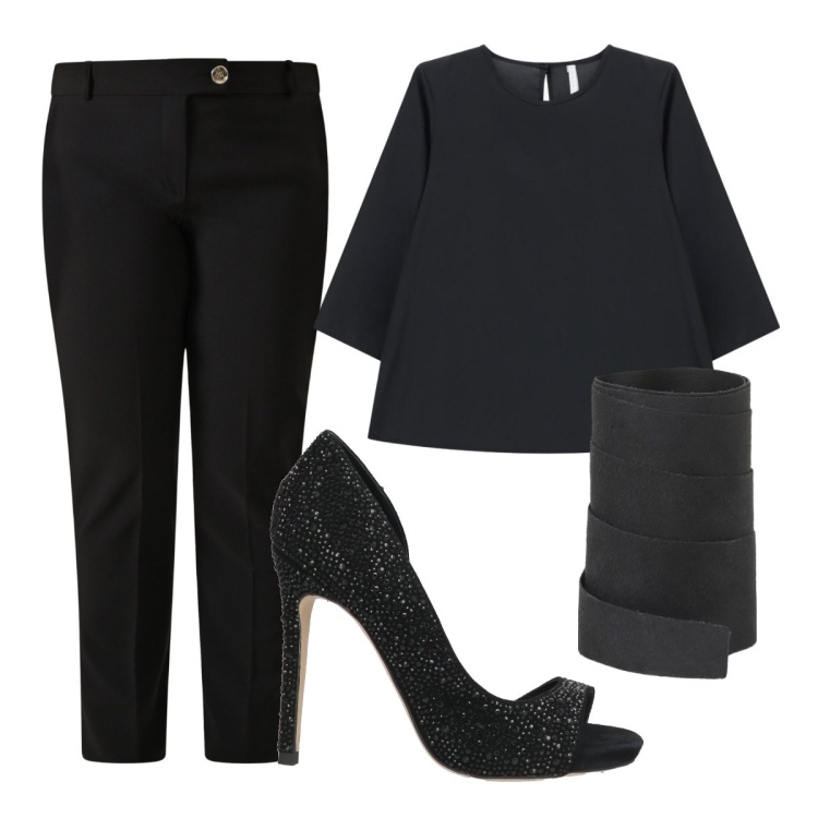 Outfit donna - Pantaloni STRAIGHT. Stile Minimal per Serata fuori. Abbinamento con décolleté, cinture, bluse, pantaloni.