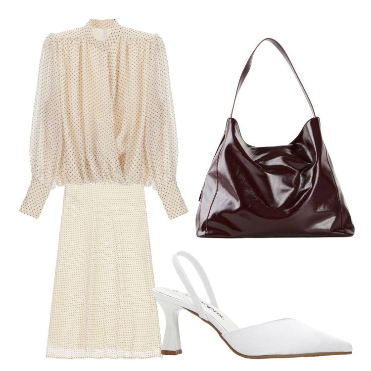 Outfit donna - Total look. Stile Bon Ton per Cerimonia. Abbinamento con décolleté, shopping bag, camicie, gonne lunghe.