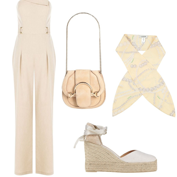 Outfit donna - Total look #2454894. Stile Chic per Serata fuori. look ideale per Tall. Abbinamento con marsupi, sciarpe, espadrillas, tute.
