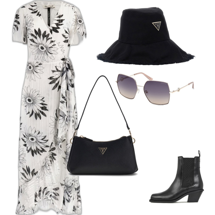 Outfit mujer - Bon Ton #2939. Estilo Bon Ton para Todos los días. Combinación con gafas de sol, botas, bolsos de hombro, vestidos largos, gorros.