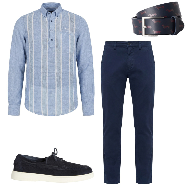 Outfit uomo - Ritorno smart casual. Stile Casual per Ufficio. Abbinamento con scarpe stringate, pantaloni chino, camicie, cinture.
