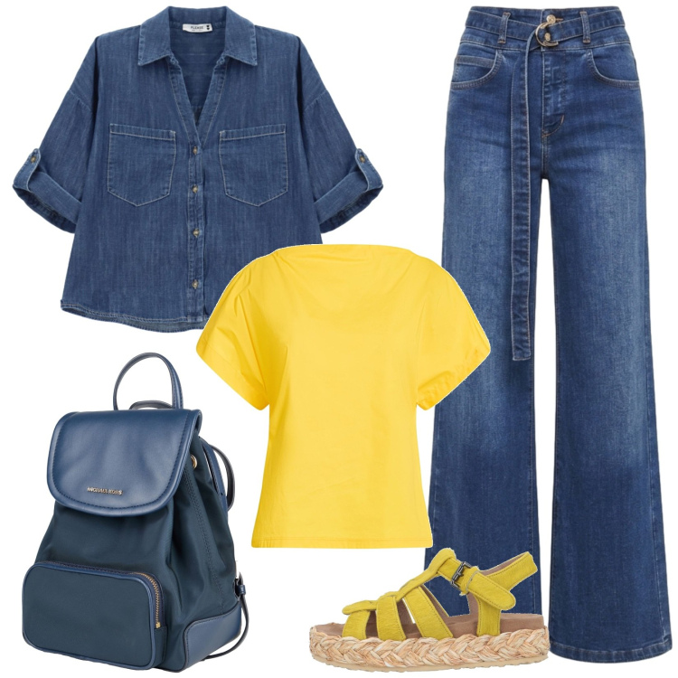 Outfit donna - Love Denim!. Stile Urban per Tutti i giorni. Abbinamento con espadrillas, zaini, top, camicie, jeans.