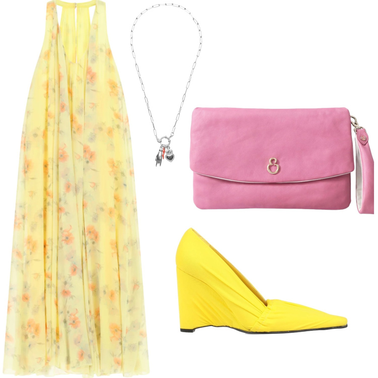 Outfit donna - Total look #2455083. per Tutti i giorni. Abbinamento con décolleté, vestiti lunghi, ciondoli, pochette.
