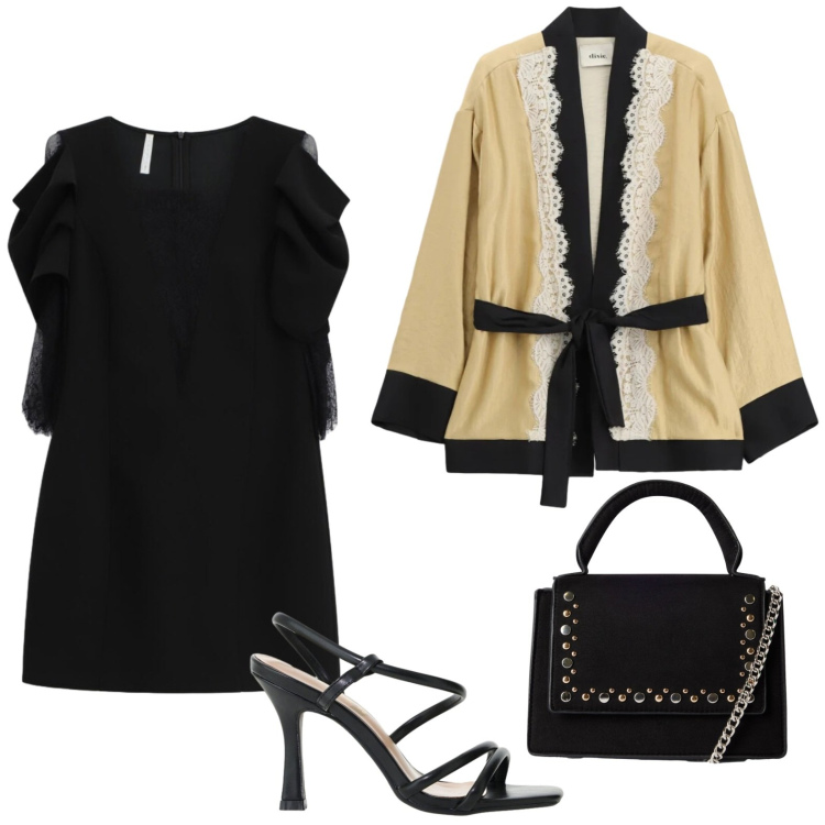 Outfit donna - Pizzo prezioso. Stile Casual per Tutti i giorni. Abbinamento con borse a tracolla, vestiti corti, sandali col tacco, blazer.