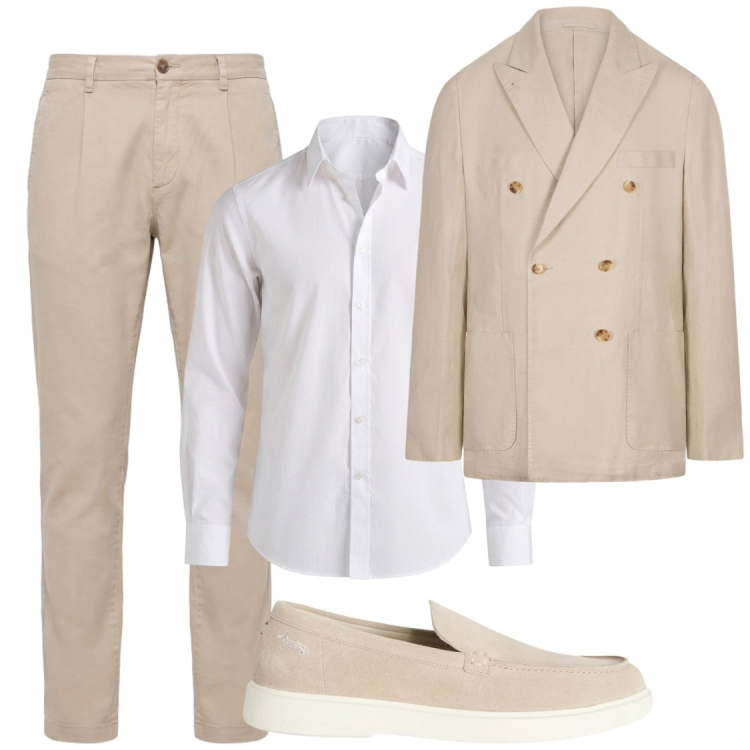 Outfit uomo - Lino 100%. Stile Business/Elegante per Cerimonia. Abbinamento con scarpe stringate, pantaloni, camicie, giacche.