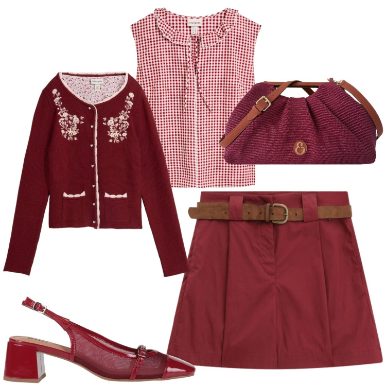 Outfit donna - Prime giornate fresche. Stile Casual per Tutti i giorni. Abbinamento con décolleté, tuniche, cardigans, shorts, clutch.