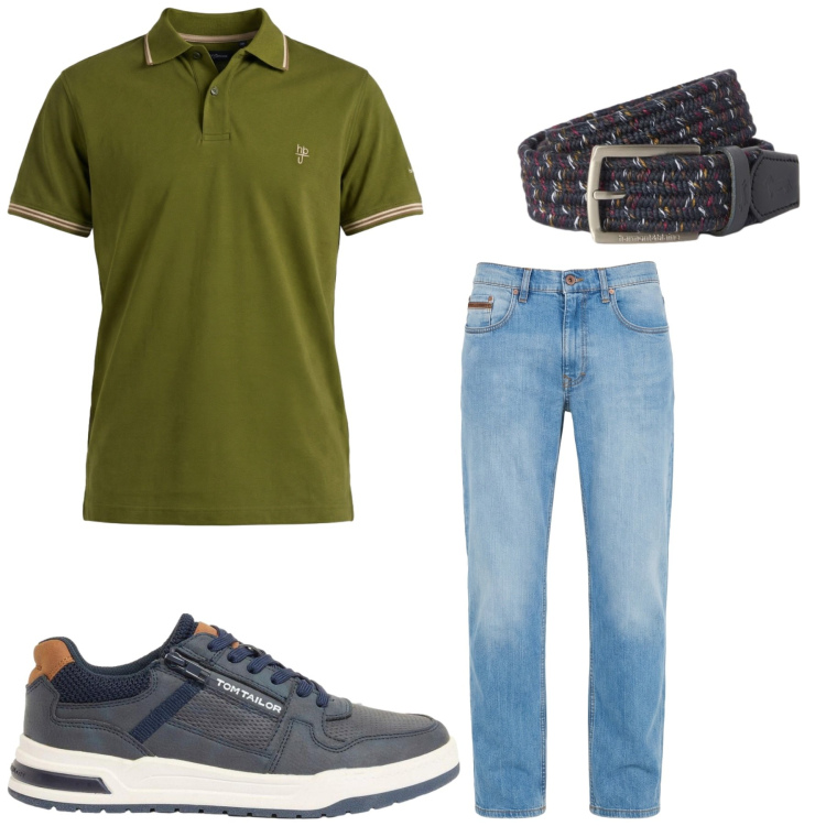 Outfit uomo - Total look #2455518. Stile Casual per Tutti i giorni. Abbinamento con sneakers, jeans, polo, cinture.
