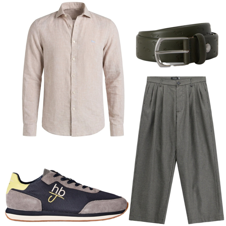 Outfit uomo - Total look #2455523. Stile Trendy per Serata speciale. Abbinamento con camicie, sneakers, cinture, pantaloni.