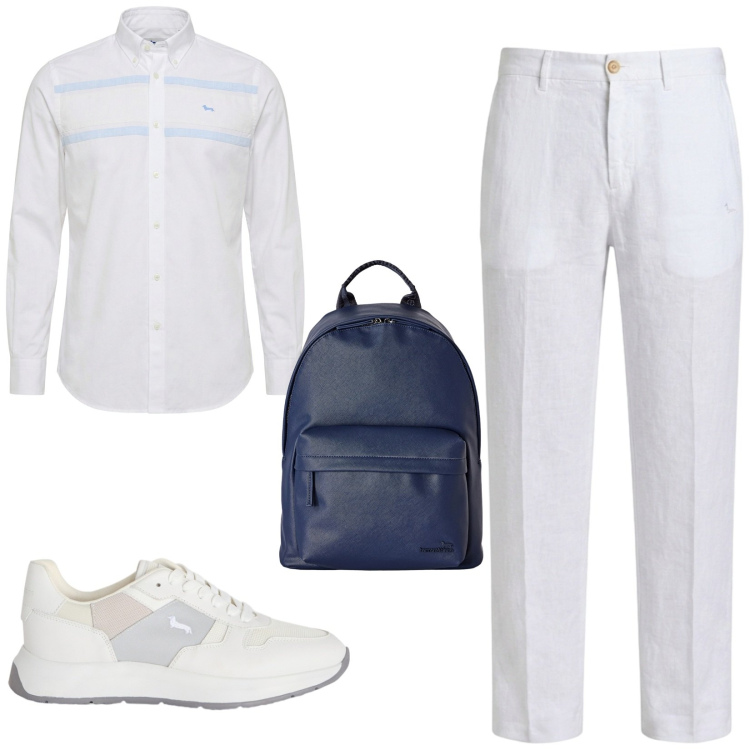 Outfit uomo - Total look #2455527. Stile Trendy per Tutti i giorni. Abbinamento con sneakers, camicie, pantaloni chino, borse sportive.