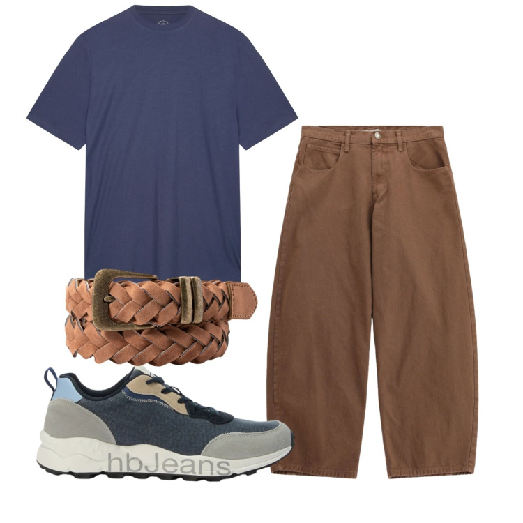 Outfit uomo - Total look #2455645. Stile Casual per Tutti i giorni. Abbinamento con sneakers, pantaloni, t-shirt, cinture.