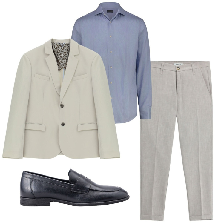 Outfit uomo - Total look #2455648. Stile Casual per Tutti i giorni. Abbinamento con giacche, pantaloni, camicie, scarpe stringate.