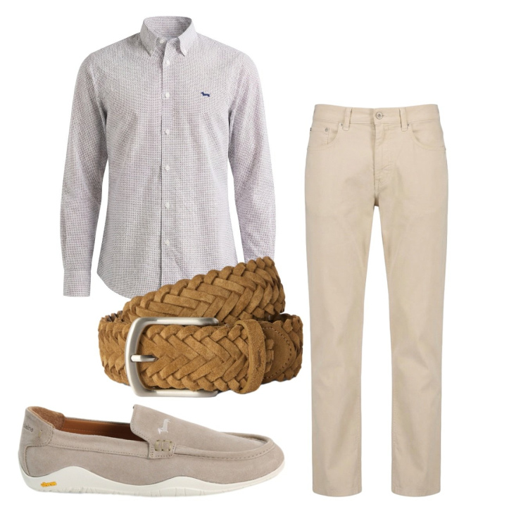 Outfit uomo - Total look #2455658. Stile Casual per Tutti i giorni. Abbinamento con camicie, pantaloni, scarpe stringate, cinture.