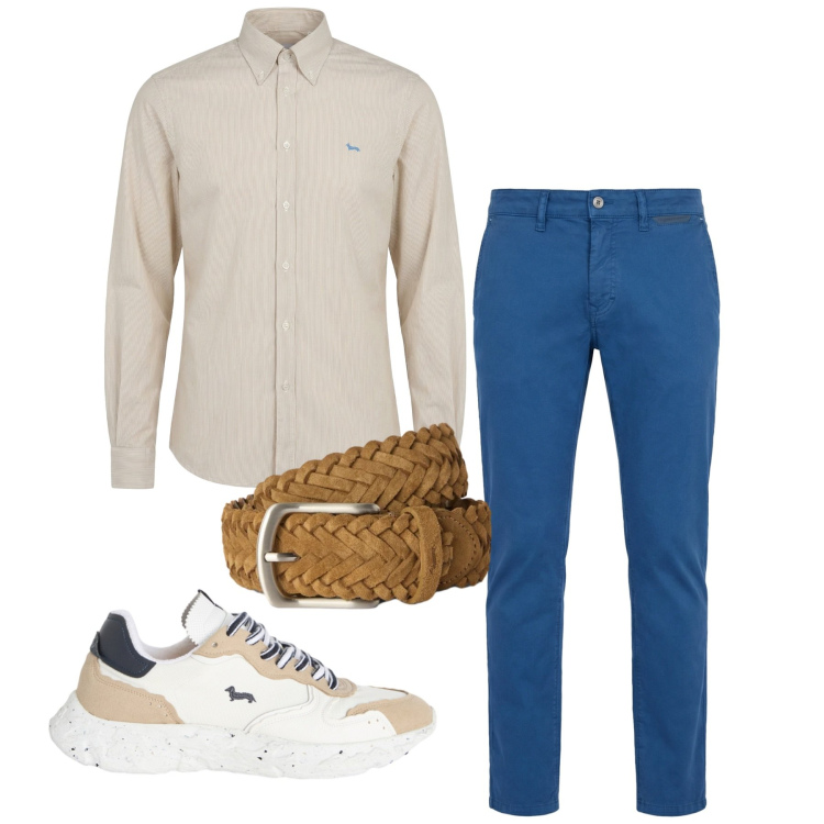 Outfit uomo - Total look #2455682. Stile Casual per Tutti i giorni. Abbinamento con pantaloni, sneakers, camicie, cinture.