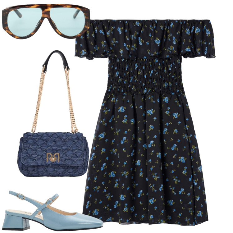 Outfit donna - Total look #2455726. Stile Casual chic per Tutti i giorni. Abbinamento con décolleté, occhiali da sole, vestiti corti, borse a spalla.