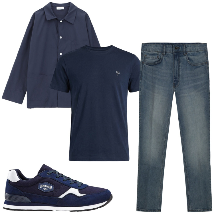 Outfit uomo - Total look #2455733. Stile Casual per Tutti i giorni. Abbinamento con sneakers, t-shirt, camicie, jeans.