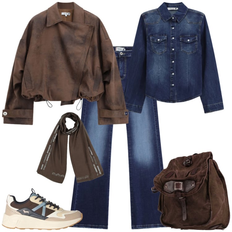 Outfit donna - Sporty chic nuova stagione. Stile Sporty chic per Tutti i giorni. Abbinamento con zaini, sciarpe, bomber, jeans, camicie, sneakers.