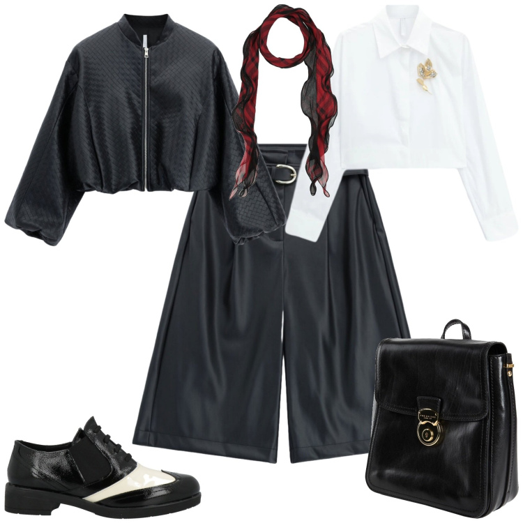 Outfit donna - Nuova stagione ufficio tempo libero. Stile Casual chic per Tutti i giorni. Abbinamento con zaini, sciarpe, scarpe stringate, camicie, bermuda, bomber.