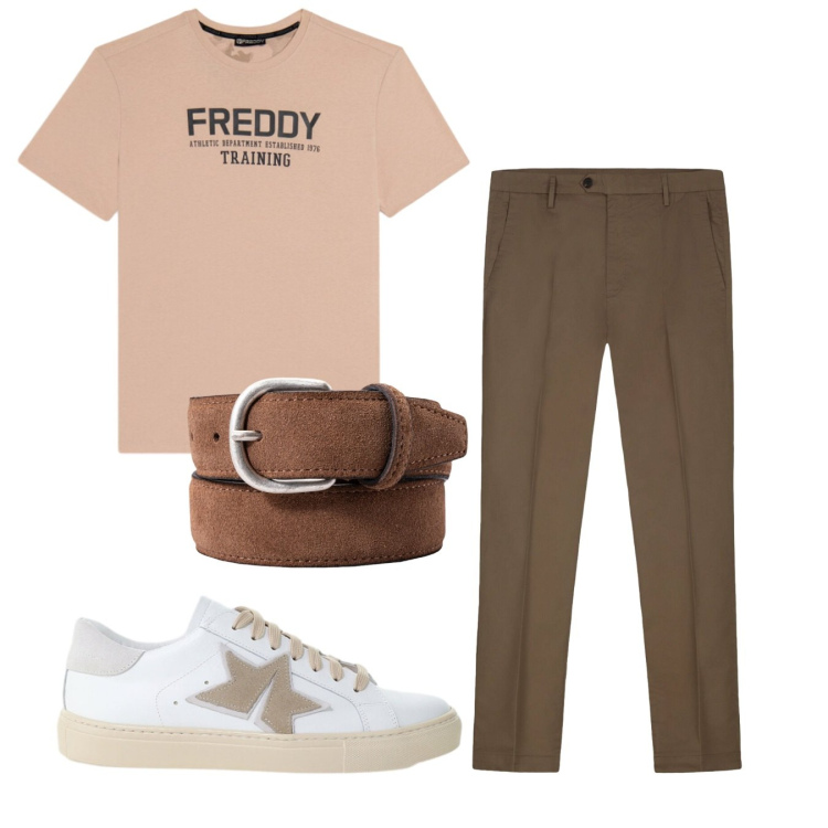 Outfit uomo - Total look #2455821. Stile Casual per Tutti i giorni. Abbinamento con sneakers, pantaloni, cinture, t-shirt.