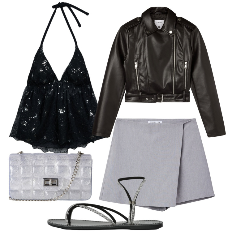 Outfit donna - Summer e oltre. Stile Casual per Tutti i giorni. Abbinamento con gonne, borse a tracolla, sandali, top, giacche.