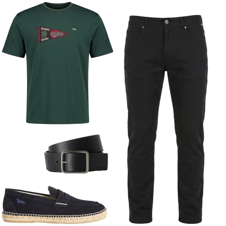 Outfit uomo - Total look #2456196. Stile Casual per Tutti i giorni. Abbinamento con espadrillas, t-shirt, cinture, pantaloni.