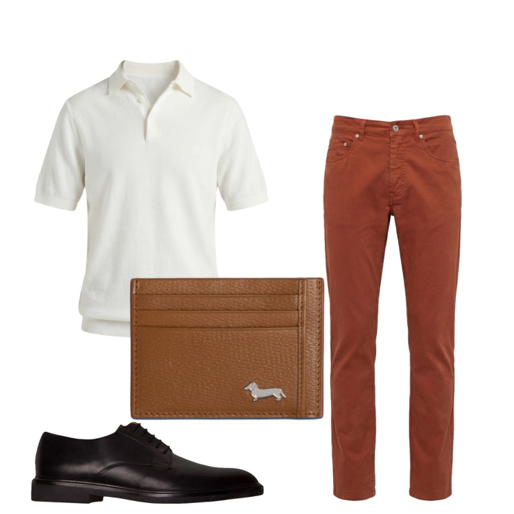 Outfit uomo - Total look #2456206. Stile Casual per Tutti i giorni. Abbinamento con pantaloni, polo, portafogli, scarpe stringate.