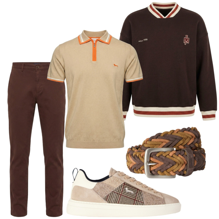 Outfit uomo - Total look #2456289. Stile Trendy per Tutti i giorni. Abbinamento con sneakers, polo, cinture, pantaloni, felpe.