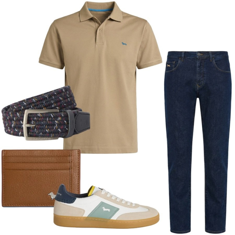 Outfit uomo - Total look #2456313. Stile Casual per Tutti i giorni. Abbinamento con sneakers, polo, portafogli, jeans, cinture.