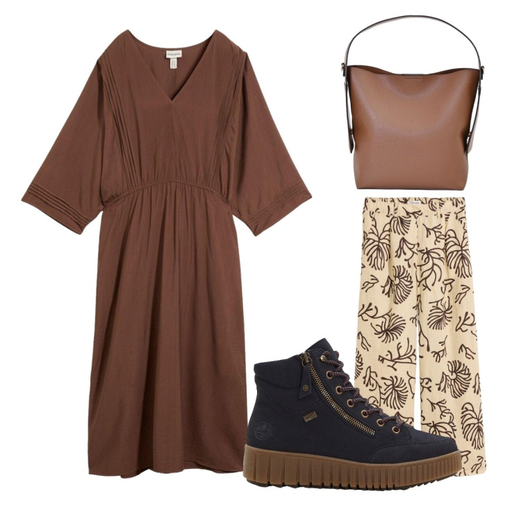 Outfit donna - Agosto. Stile Etnico per Mare. Abbinamento con pantaloni, caftani, sneakers alte, borse a mano.