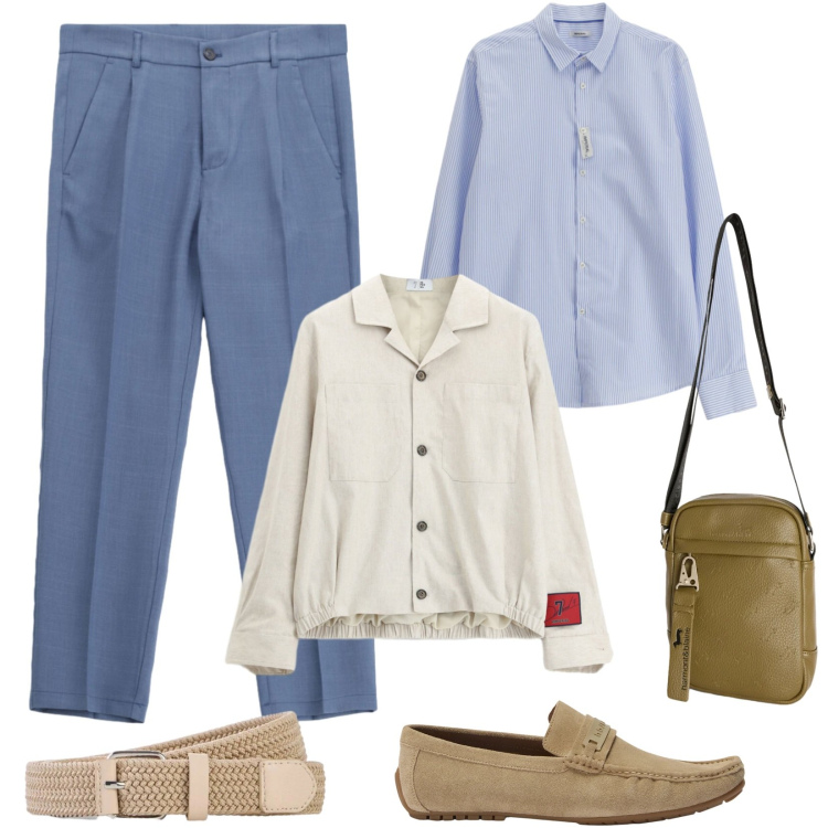 Outfit uomo - Back to routine. Stile Urban per Ufficio. Abbinamento con cinture, borse sportive, scarpe stringate, camicie, pantaloni, cappotti.