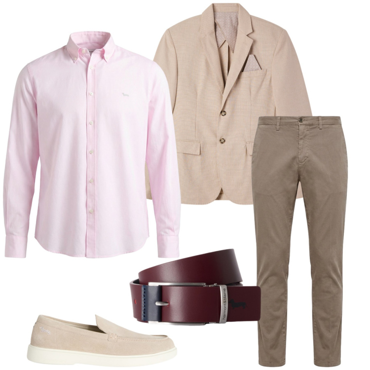 Outfit uomo - Total look #2456478. Stile Casual per Tutti i giorni. Abbinamento con scarpe stringate, camicie, pantaloni chino, cinture, giacche.