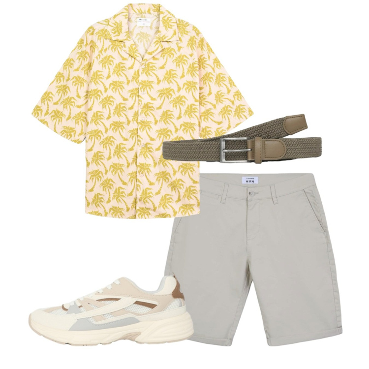 Outfit uomo - Total look #2456555. Stile Casual per Tutti i giorni. Abbinamento con bermuda, camicie a manica corta, cinture, sneakers.