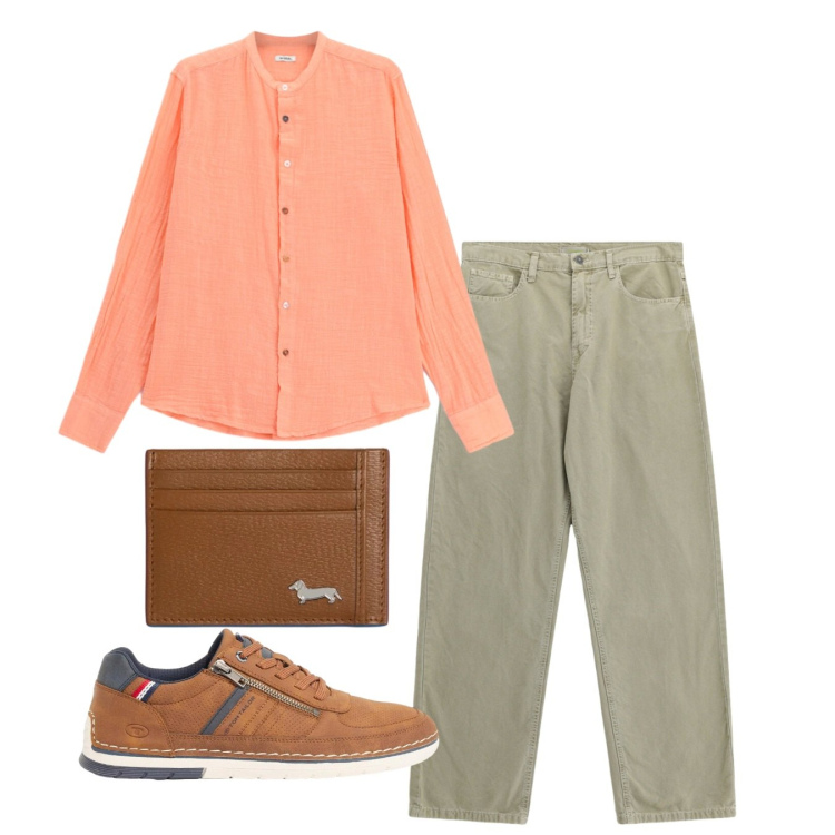 Outfit uomo - Total look #2456560. Stile Casual per Tutti i giorni. Abbinamento con sneakers, portafogli, camicie, pantaloni.