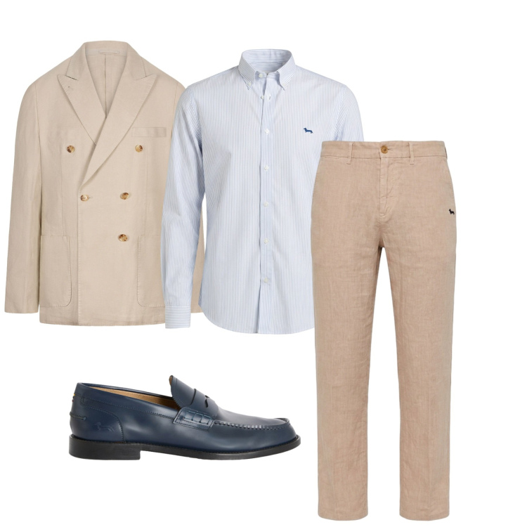 Outfit uomo - Total look #2456564. Stile Casual per Tutti i giorni. Abbinamento con camicie, pantaloni chino, scarpe stringate, giacche.
