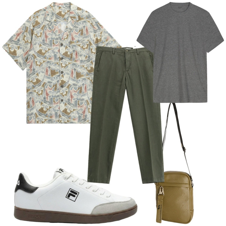 Outfit uomo - Total look #2456633. Stile Trendy per Tutti i giorni. Abbinamento con sneakers, borse sportive, camicie a manica corta, pantaloni, t-shirt.