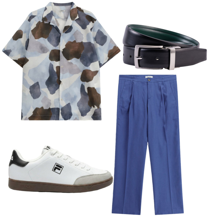 Outfit uomo - Total look #2456660. Stile Casual per Tutti i giorni. Abbinamento con sneakers, camicie a manica corta, pantaloni, cinture.